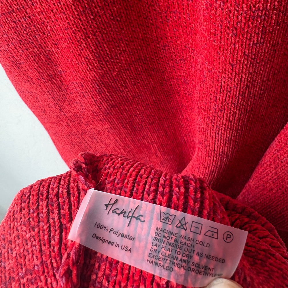 NEW Hanifa Cori Red Knit Strapless Structural Cocoon Maxi Dress Size Medium - Picture 6 of 8